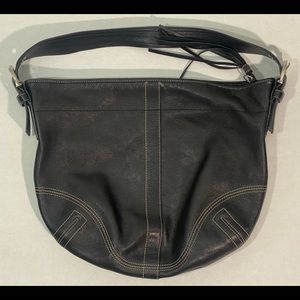 Coach 8A03 Soho Black Leather Hobo Shoulder Bag